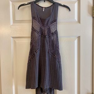 Free People Gray Razorback Tank XS